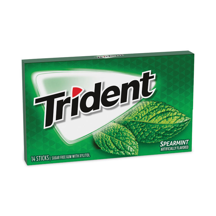 Trident® Sugar-Free Gum, Spearmint, 14 Pieces/Pack, 12 Packs/Carton, Ships in 1-3 Business Days (GRR30400008) Each