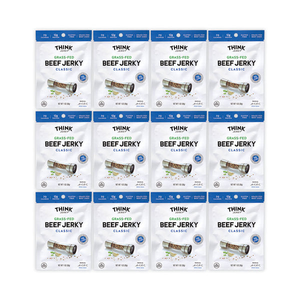 Think Jerky® Classic Beef Jerky, 1 oz Pouch, 12/Pack, Ships in 1-3 Business Days (GRR22000984) Each