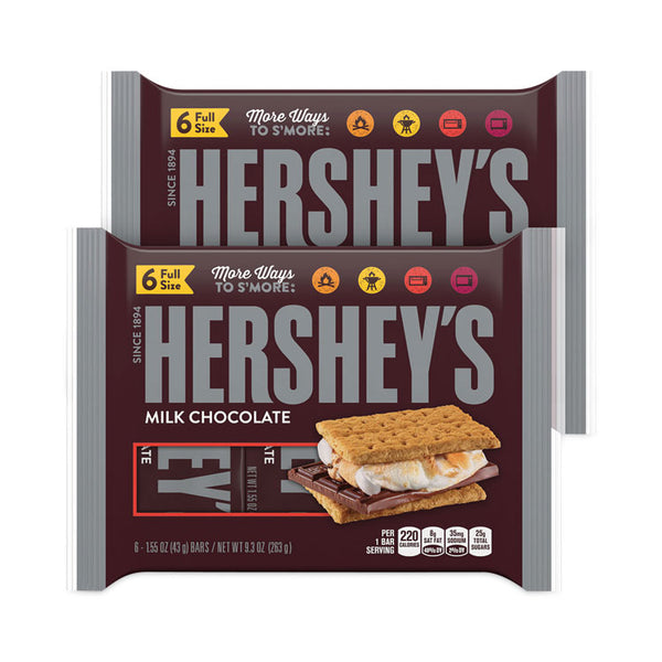 Hershey®'s Milk Chocolate Bar, 1.55 oz Bar, 6 Bars/Pack, 2 Packs/Box, Ships in 1-3 Business Days (GRR24601029) Each