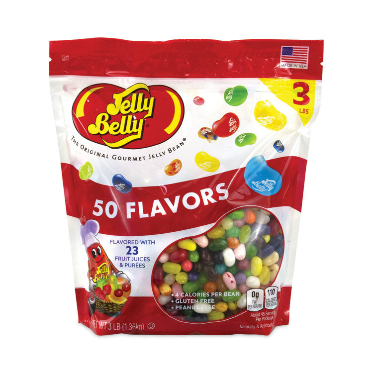 Jelly Belly® 50 Flavors Jelly Beans Assortment, 3 lb Standup Bag, Ships in 1-3 Business Days (GRR22000020) Each