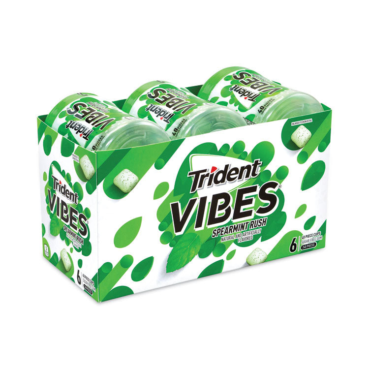 Trident® Vibes Spearmint Rush Sugar-Free Gum, 40 Pieces/Cup, 6 Cups/Carton, Ships in 1-3 Business Days (GRR30400082)