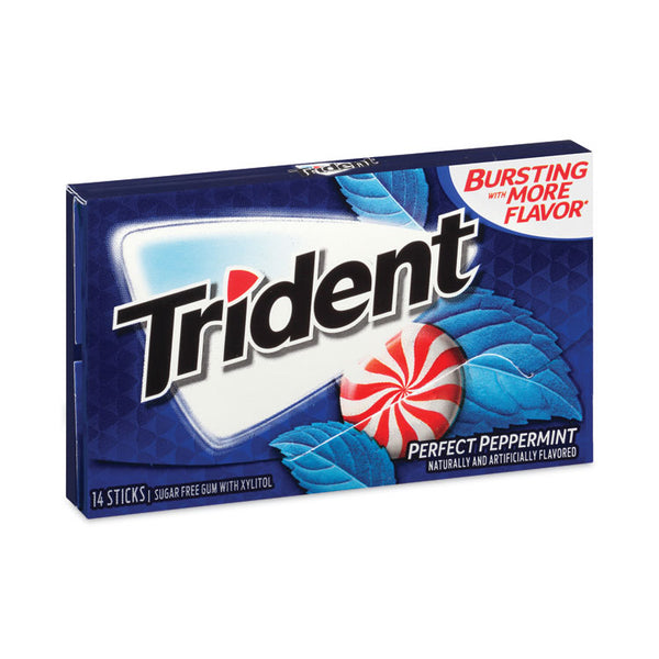 Trident® Sugar-Free Gum, Perfect Peppermint, 14 Pieces/Pack, 12 Packs/Carton, Ships in 1-3 Business Days (GRR20902517)