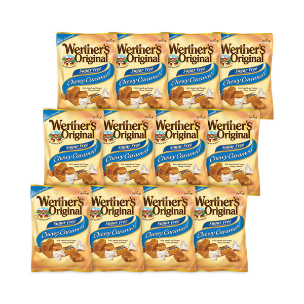 Werther's® Original® Sugar Free Chewy Caramel Candy, 1.46 oz Bag, 12 Bags/Carton, Ships in 1-3 Business Days (GRR30200005)