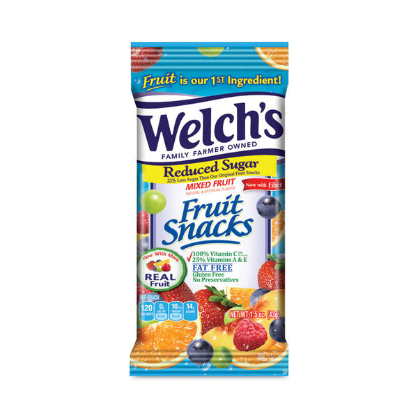 Welch's® Reduced Sugar Mixed Fruit Snacks, 1.5 oz Pouches, 144/Carton, Ships in 1-3 Business Days (GRR26700008)