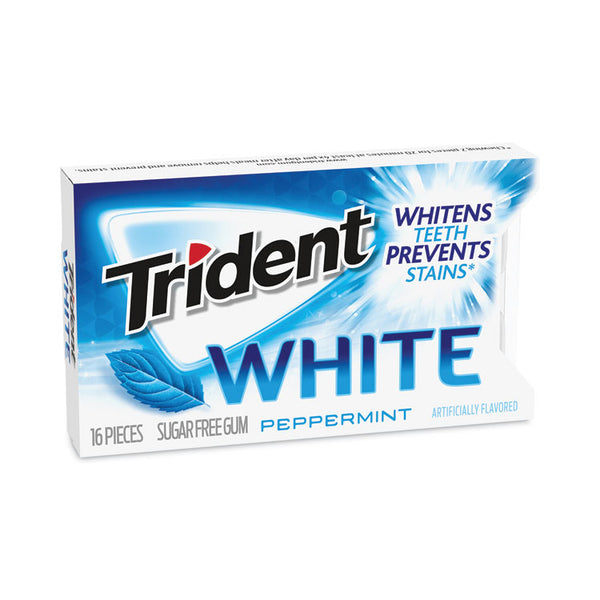 Trident® Sugar-Free Gum, White Peppermint,16 Pieces/Pack, 9 Packs/Carton, Ships in 1-3 Business Days (GRR20902451)