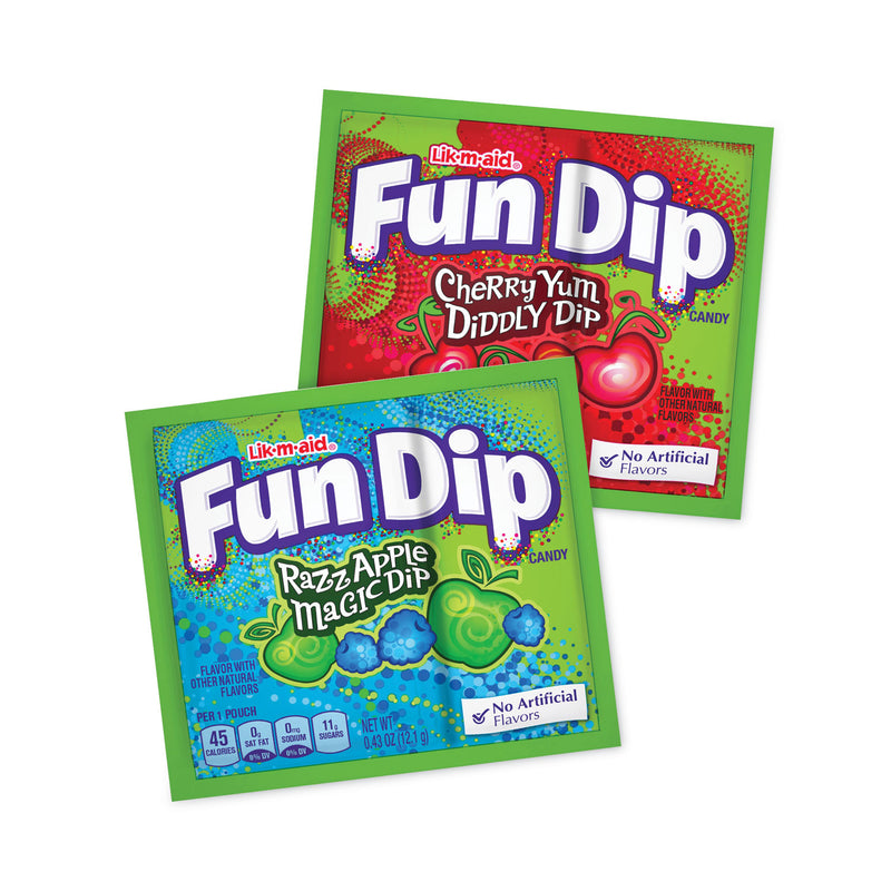 Lik-m-aid Fun Dip Candy, Assorted Flavors, 0.43 oz Pouches, 48/Box (GRR20900166) Each