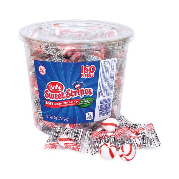 Ferrara® Bobs Sweet Stripes Soft Candy, Peppermint, 28 oz Tub, Ships in 1-3 Business Days (GRR20902493) Each