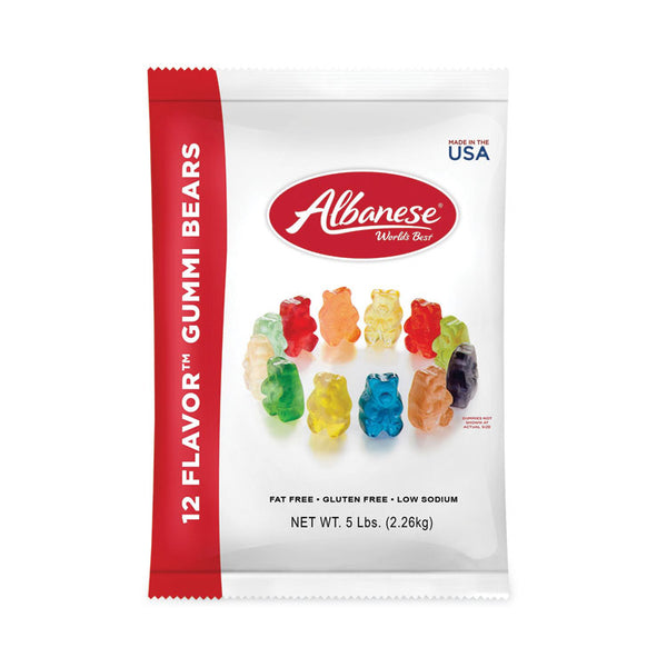 Albanese® World’s Best Gummi Bears, 5 lb Pouch, Assorted, Ships in 1-3 Business Days (GRR20600001) Each