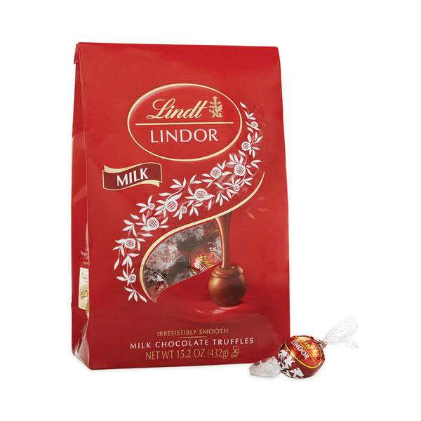 Lindt Lindor Milk Chocolate Truffles, 3.5 oz Bag, 3 Bags, Ships in 1-3 Business Days (GRR30100005) Each