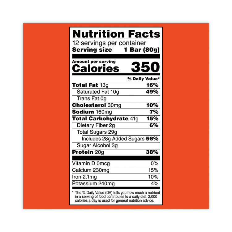 Gatorade® Recover Chocolate Chip Whey Protein Bar, 2.8 oz Bar, 12 Bars/Carton, Ships in 1-3 Business Days (GRR29500032) Each