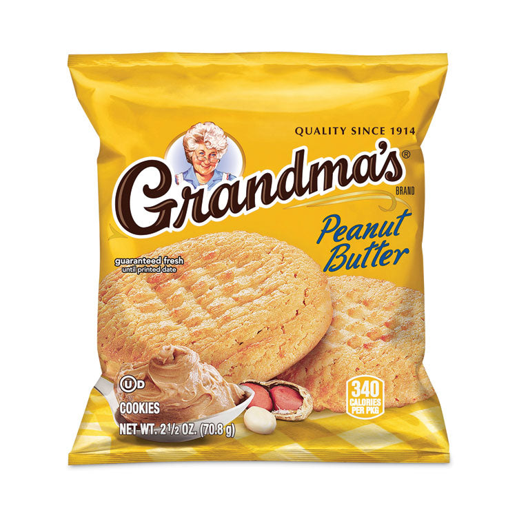 Grandma's® Homestyle Peanut Butter Cookies, 2.5 oz Pack, 2 Cookies/Pack, 60 Packs/Carton, Ships in 1-3 Business Days (GRR29500063) Each