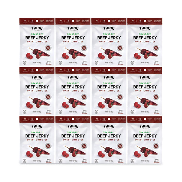 Think Jerky® Sweet Chipotle Beef Jerky, 1 oz Pouch, 12/Pack, Ships in 1-3 Business Days (GRR22000985) Each