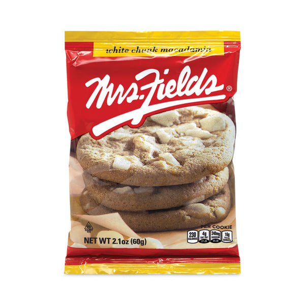 Mrs. Fields® White Chunk Macadamia Cookies, 2.1 oz, Individually Wrapped Pack, White Chocolate, 12/Carton, Ships in 1-3 Business Days (GRR20900470) Each