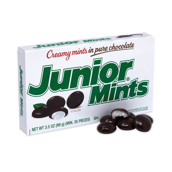 Junior® Mints Theater Box, Dark Chocolate Mint, 3.5 oz Box, 12/Carton, Ships in 1-3 Business Days (GRR20900093) Each