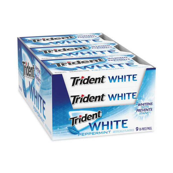 Trident® Sugar-Free Gum, White Peppermint,16 Pieces/Pack, 9 Packs/Carton, Ships in 1-3 Business Days (GRR20902451)