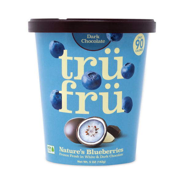 Tru Fru Nature's Hyper-Chilled Blueberries in White and Dark Chocolate, 5 oz Cup, 8/Carton, Ships in 1-3 Business Days (GRR90300270)