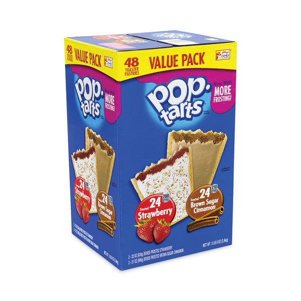 Kellogg's® Pop Tarts, Brown Sugar Cinnamon/Strawberry, 2 Tarts/Pouch, 12 Pouches/Pack, 2 Packs/Carton, Ships in 1-3 Business Days (GRR22000456)