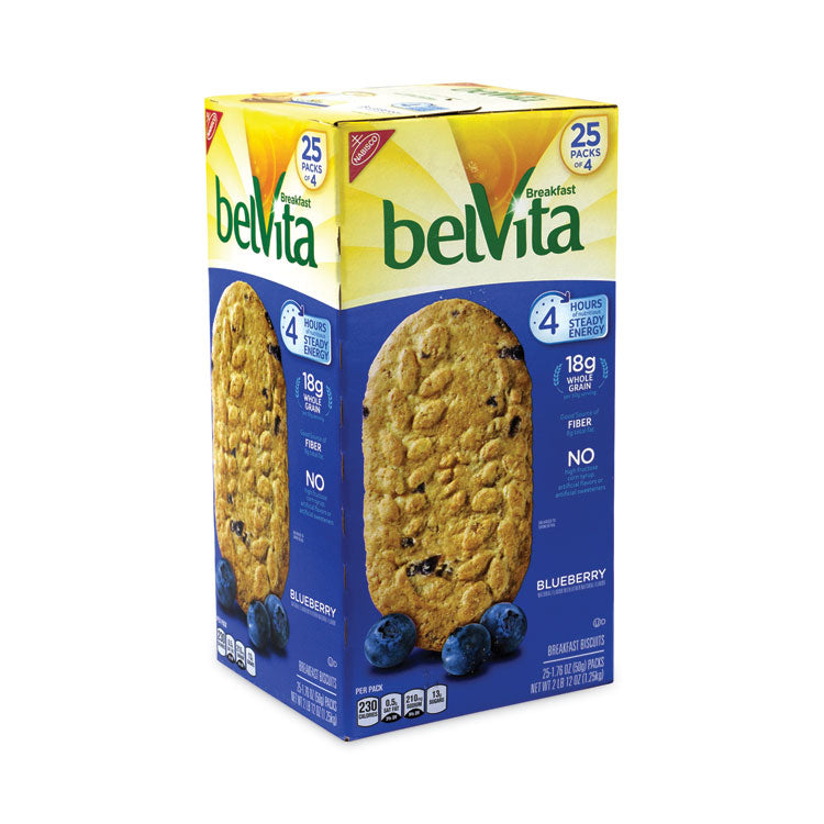 Nabisco® belVita Breakfast Biscuits, Blueberry, 1.76 oz Pack, 25 Packs/Carton, Ships in 1-3 Business Days (GRR22000506)