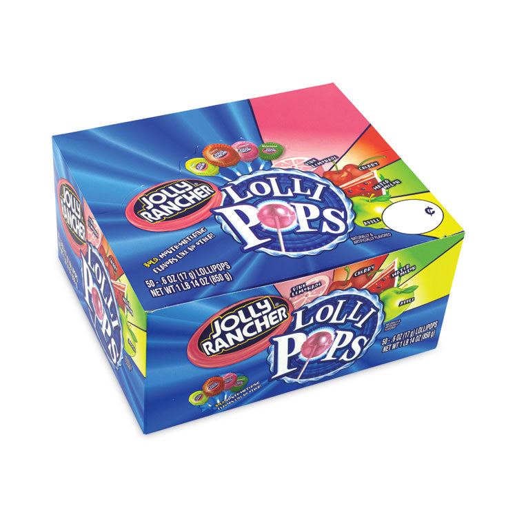 Jolly Rancher® Lollipops Assortment, Assorted Flavors, 0.6 oz, 50/Carton, Ships in 1-3 Business Days (GRR20900051) Each