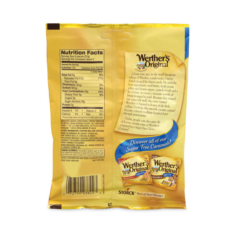 Werther's® Original® Sugar Free Chewy Caramel Candy, 2.75 oz Bag, 3/Pack, Ships in 1-3 Business Days (GRR30201006) Each