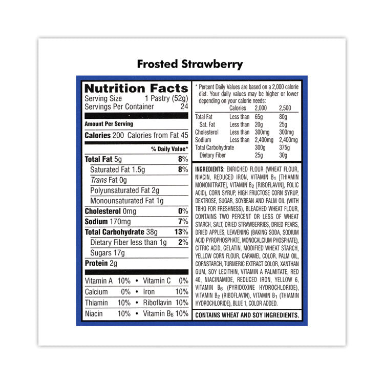 Kellogg's® Pop Tarts, Brown Sugar Cinnamon/Strawberry, 2 Tarts/Pouch, 12 Pouches/Pack, 2 Packs/Carton, Ships in 1-3 Business Days (GRR22000456) Each