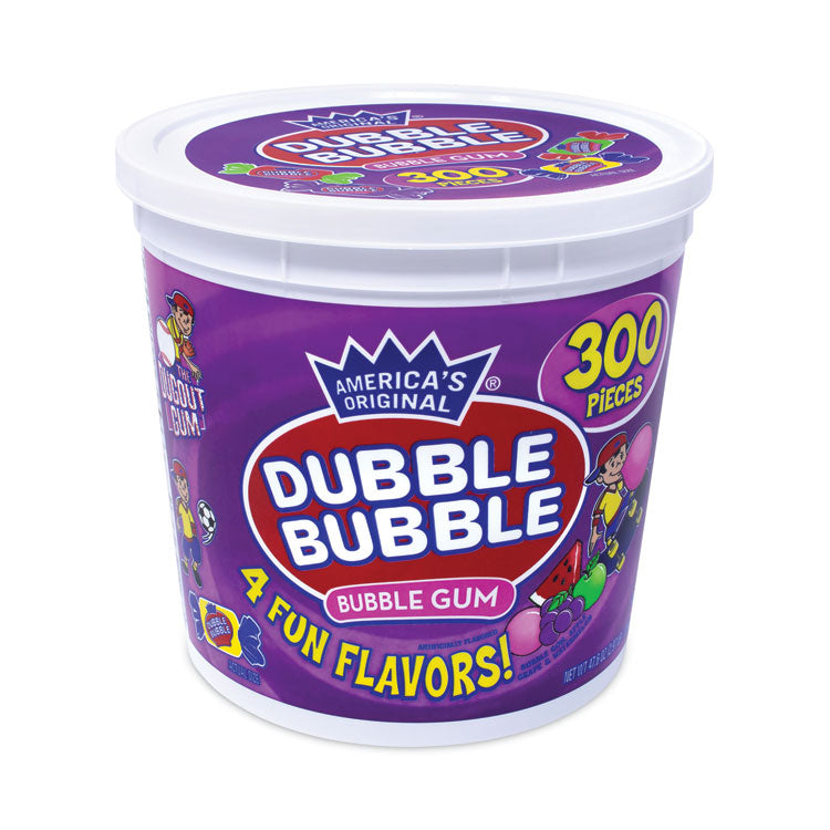 Dubble Bubble Bubble Gum Assorted Flavor Twist Tub, 300 Pieces/Tub, 1 Tub/Carton, Ships in 1-3 Business Days (GRR22000223) Each