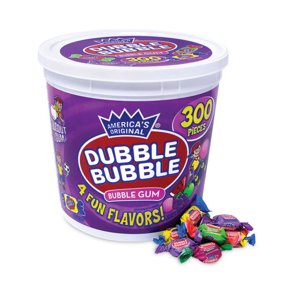 Dubble Bubble Bubble Gum Assorted Flavor Twist Tub, 300 Pieces/Tub, 1 Tub/Carton, Ships in 1-3 Business Days (GRR22000223) Each