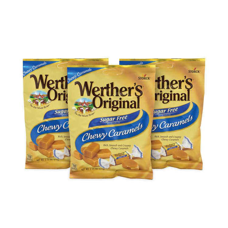 Werther's® Original® Sugar Free Chewy Caramel Candy, 2.75 oz Bag, 3/Pack, Ships in 1-3 Business Days (GRR30201006) Each