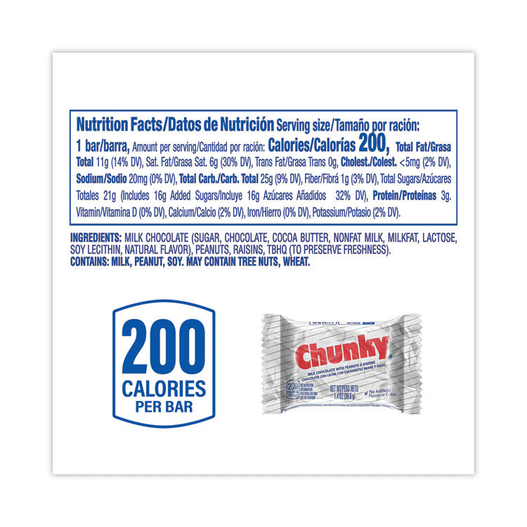 Nestlé® Chunky Bar, Individually Wrapped, 1.4 oz, 24/Carton, Ships in 1-3 Business Days (GRR20900162) Each