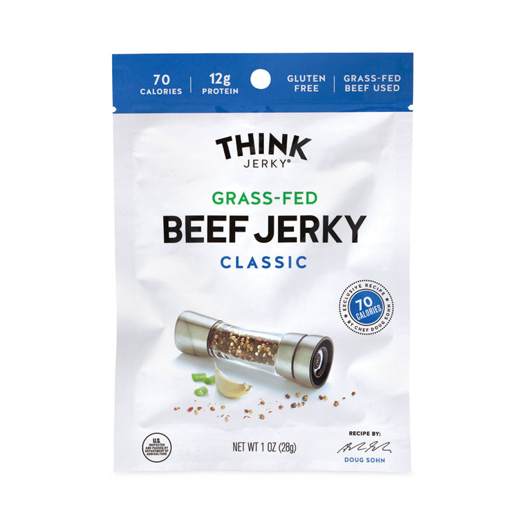 Think Jerky® Classic Beef Jerky, 1 oz Pouch, 12/Pack, Ships in 1-3 Business Days (GRR22000984) Each