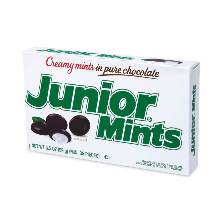 Junior® Mints Theater Box, Dark Chocolate Mint, 3.5 oz Box, 12/Carton, Ships in 1-3 Business Days (GRR20900093) Each