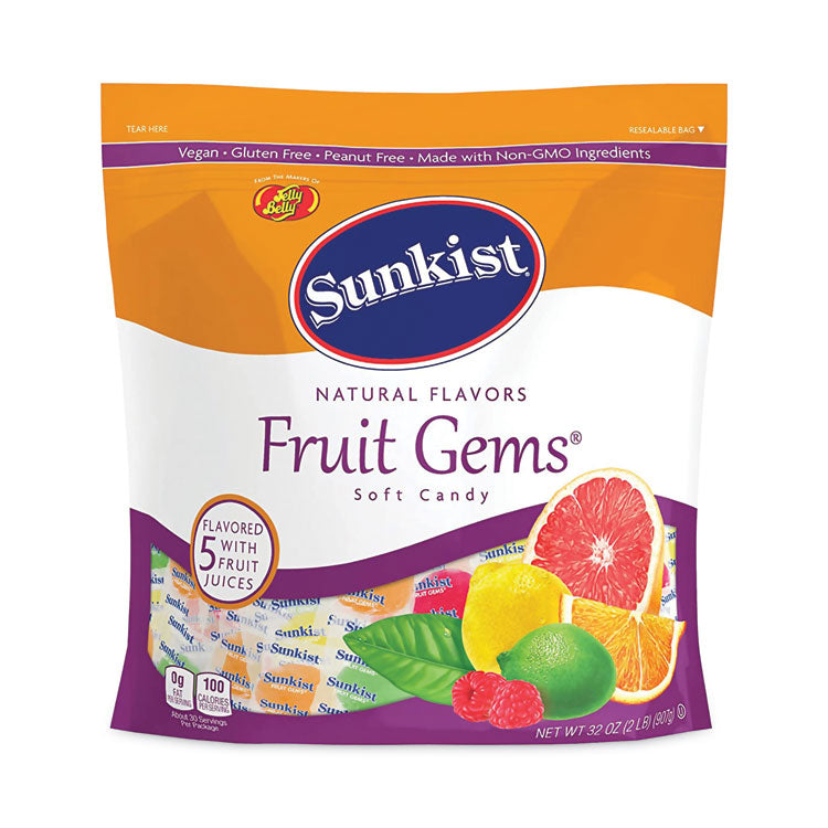 Sunkist® Fruit Gems Chewy Candy Assortment, Assorted Natural Fruit Flavors, 2.12 lb Bag, 90 Count, Ships in 1-3 Business Days (GRR22000024)