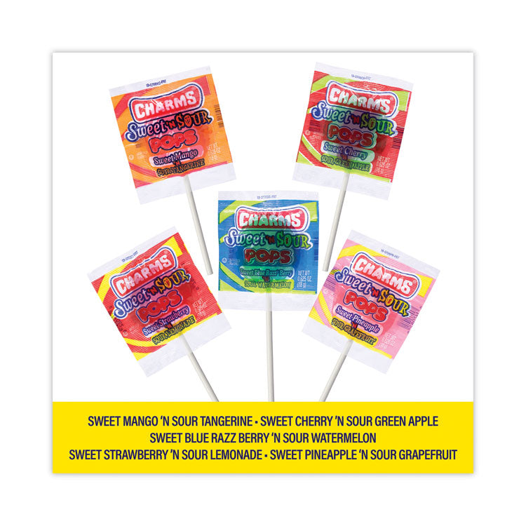 Charms® Sweet and Sour Pop, Assorted Flavors, 0.63 oz, 48/Carton,  Ships in 1-3 Business Days (GRR20900128) Each