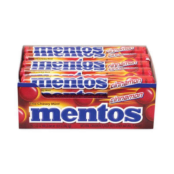 Mentos® Cinnamon Singles Chewy Mints, 1.32 oz, 15 Rolls/Carton, Ships in 1-3 Business Days (GRR20900454) Each