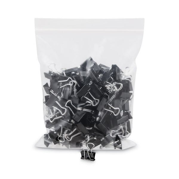Universal® Binder Clip Zip-Seal Bag Value Pack, Mini, Black/Silver, 144/Pack (UNV10199VP)