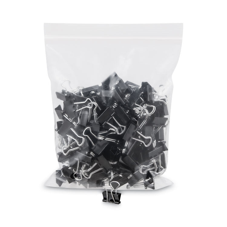 Universal® Binder Clip Zip-Seal Bag Value Pack, Mini, Black/Silver, 144/Pack (UNV10199VP) Pack of 144