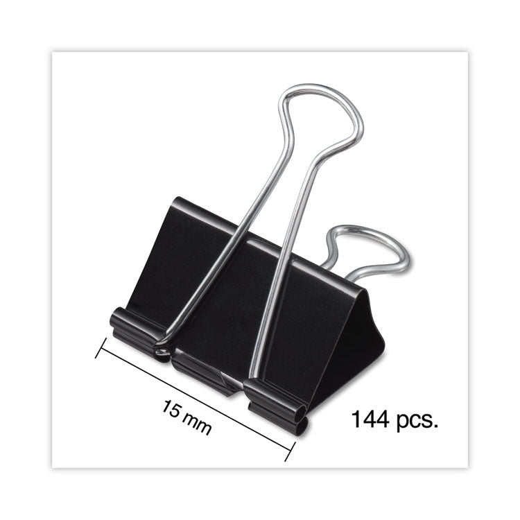 Universal® Binder Clip Zip-Seal Bag Value Pack, Mini, Black/Silver, 144/Pack (UNV10199VP) Pack of 144