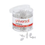 Universal® Clear Push Pins, Plastic, Clear, 0.38", 400/Pack (UNV31306)