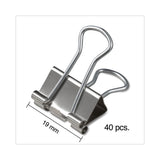 Universal® Binder Clips with Storage Tub, Small, Silver, 40/Pack (UNV11240)