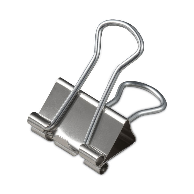 Universal® Binder Clips with Storage Tub, Small, Silver, 40/Pack (UNV11240)