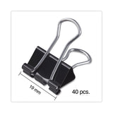 Universal® Binder Clips with Storage Tub, Small, Black/Silver, 40/Pack (UNV11140) Pack of 40