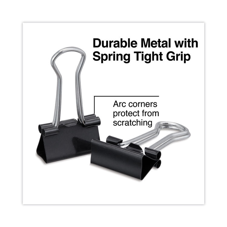 Universal® Binder Clips with Storage Tub, Small, Black/Silver, 40/Pack (UNV11140) Pack of 40