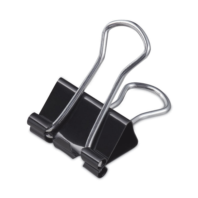 Universal® Binder Clips with Storage Tub, Small, Black/Silver, 40/Pack (UNV11140) Pack of 40