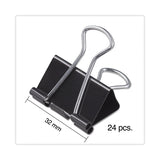 Universal® Binder Clips with Storage Tub, Medium, Black/Silver, 24/Pack (UNV11124) Pack of 24