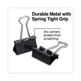 Universal® Binder Clips with Storage Tub, Medium, Black/Silver, 24/Pack (UNV11124) Pack of 24