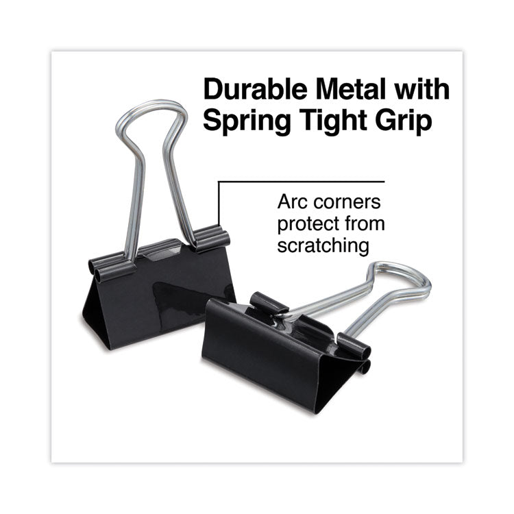 Universal® Binder Clips with Storage Tub, Medium, Black/Silver, 24/Pack (UNV11124) Pack of 24
