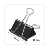 Universal® Binder Clips with Storage Tub, Large, Black/Silver, 12/Pack (UNV11112) Pack of 12