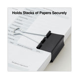Universal® Binder Clips with Storage Tub, Large, Black/Silver, 12/Pack (UNV11112) Pack of 12