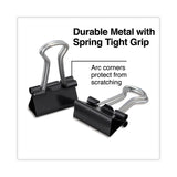 Universal® Binder Clips with Storage Tub, Mini, Black/Silver, 60/Pack (UNV11060)