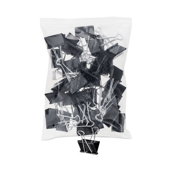 Universal® Binder Clip Zip-Seal Bag Value Pack, Large, Black/Silver, 36/Pack (UNV10220VP)